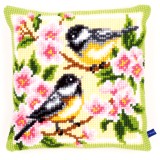 Vervaco Cross Stitch Cushion Kit - Birds and Blossoms