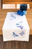 Vervaco Embroidery Kit Runner - Blue Butterflies