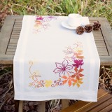Vervaco Embroidery Kit Runner - Leaves