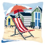 Vervaco Cross Stitch Cushion Kit - Beach Chair