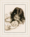 Counted Cross Stitch Kit: Baby and Sister