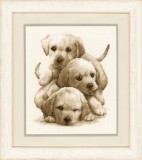 Counted Cross Stitch Kit: Labrador Puppies