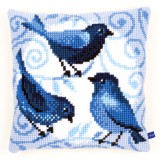 Vervaco Cross Stitch Cushion Kit - Blue Birds