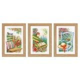 Vervaco Counted Cross Stitch  - Miniatures - Garden Chairs