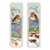 Vervaco Counted Cross Stitch  - Bookmark - Robins - Set of 2