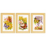 Vervaco Counted Cross Stitch  - Butterflies and Flowers (Set of 3)
