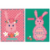 Vervaco Embroidery Kit Cards - Rabbit with Flowers - Set of 2