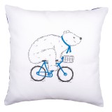 Vervaco Embroidery Kit Cushion - Cycling Bear