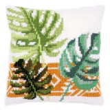 Vervaco Cross Stitch Cushion Kit - Botanical Leaves