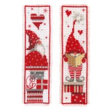 Vervaco Counted Cross Stitch Kit - Bookmark - Christmas Gnomes - Set of 2