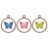Embroidery Kit with Ring - Butterflies - Set of 3