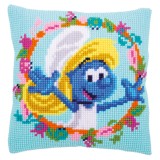 Vervaco Cross Stitch Cushion Kit - The Smurfs - Smurfette