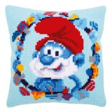 Vervaco Cross Stitch Cushion Kit - The Smurfs - Papa