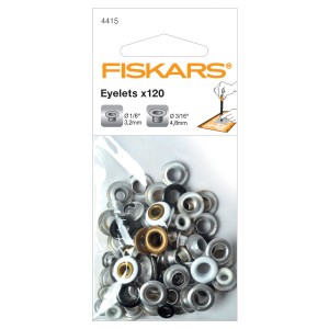 Fiskars Eyelets Round: 3.2mm, 4.8mm: 120 pieces