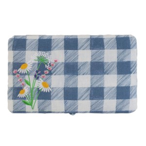 HobbyGift Sewing Box Small Embroidered Lid: Wild Floral Plaid