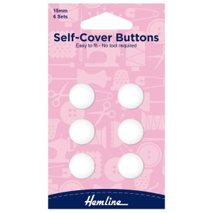 Hemline Self Cover Buttons Nylon - 15mm