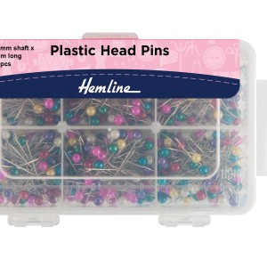 Hemline Plastic Head Pins Nickel - 38mm - 600pcs