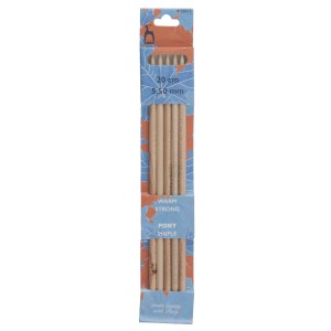 Pony Double Ended Knitting Pins Set of Five Maple 20cm x 5.5mm