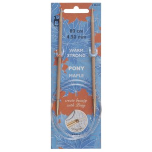 Pony Interchangeable Circular Knitting Pins Maple 80cm x 4.5mm