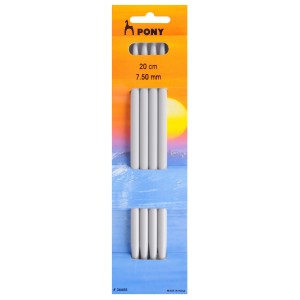 Pony Double Ended Knitting Pins Set of Four 20cm x 7.50mm