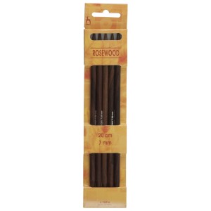 Pony Double Ended Knitting Pins Set of Five Rosewood 20cm x 7mm