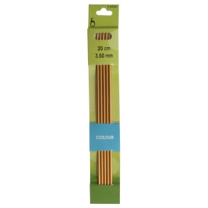 Pony Double Ended Knitting Pins Set of Five Aluminium 20cm x 3.50mm