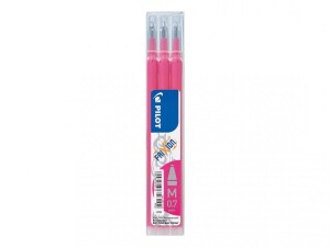 Pilot FriXion Ball Erasable Gel Pen REFILLS, Pack 3 Medium Tip, PINK