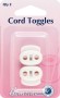 Adjustable Cord Toggles: 6mm: White: 2 Pieces