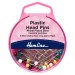 Hemline Pins Plastic Coloured Head 0.58 x 38mm Nickel 75 Pieces