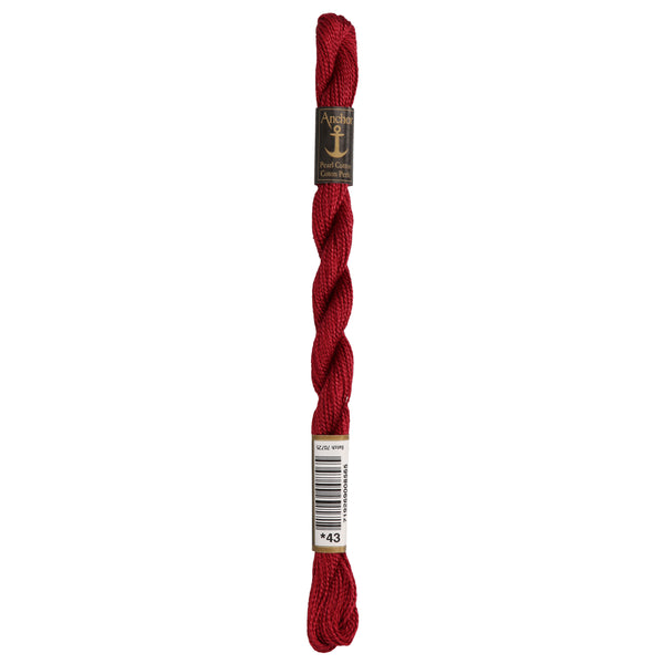 Anchor Pearl 5 Skein 5g (22m) Col.43 Red