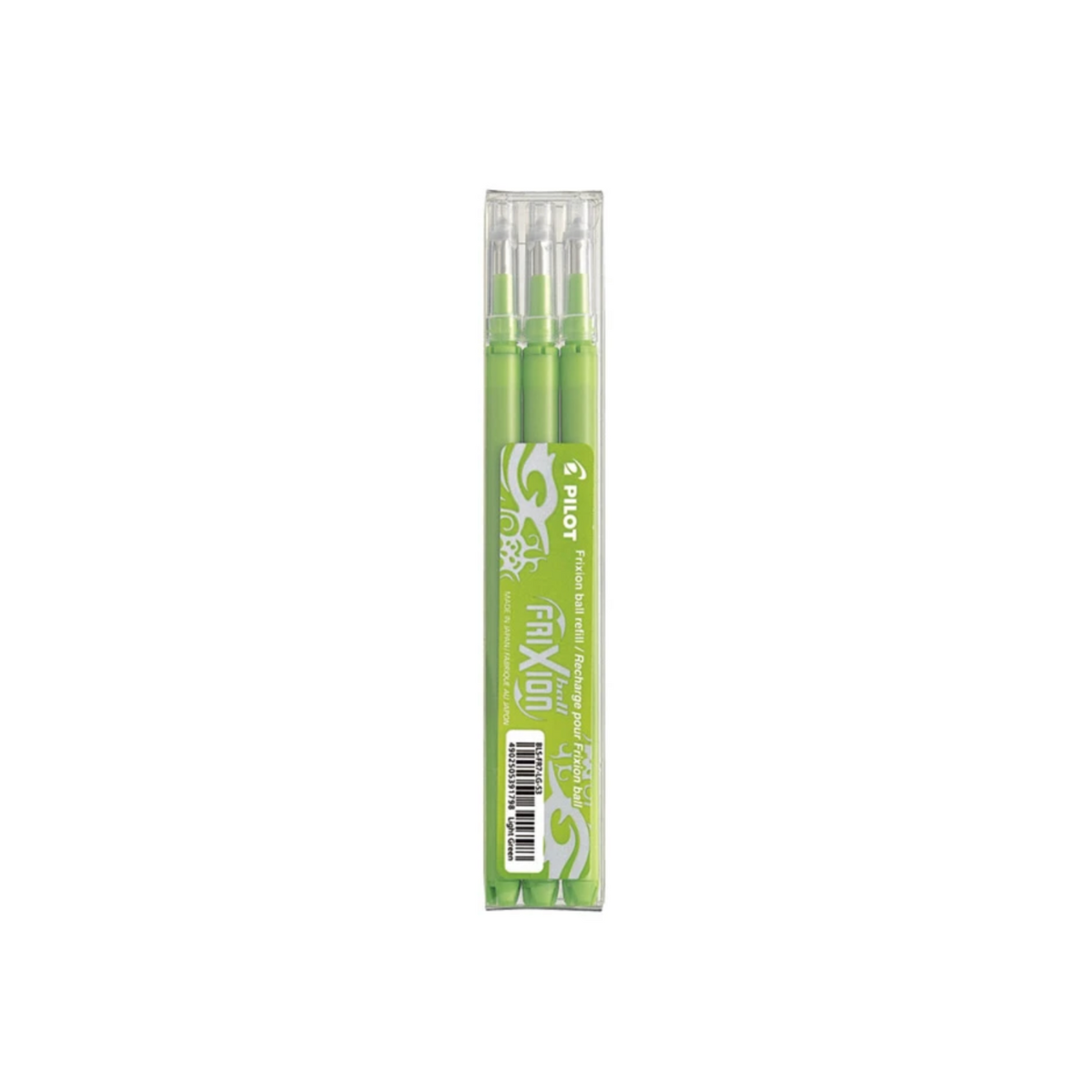 Pilot FriXion Pen Iron off Gel Pen REFILLS, Pack 3 Medium Tip, LIME GREEN