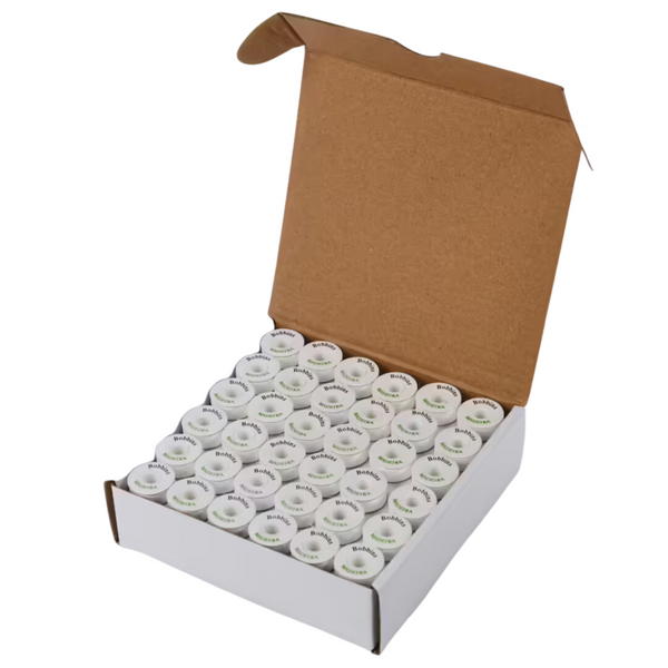 Madeira Prewound Bobbins Size 'L' - Box of 144 x 120m White