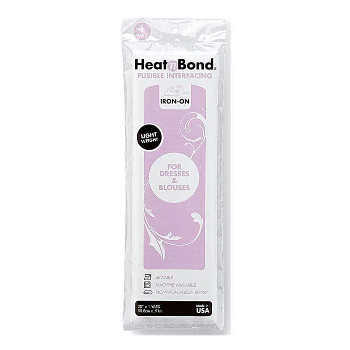 HeatnBond Non Woven Fusible Light Weight White 20" x 1yd Pack (50cm x 90cm)