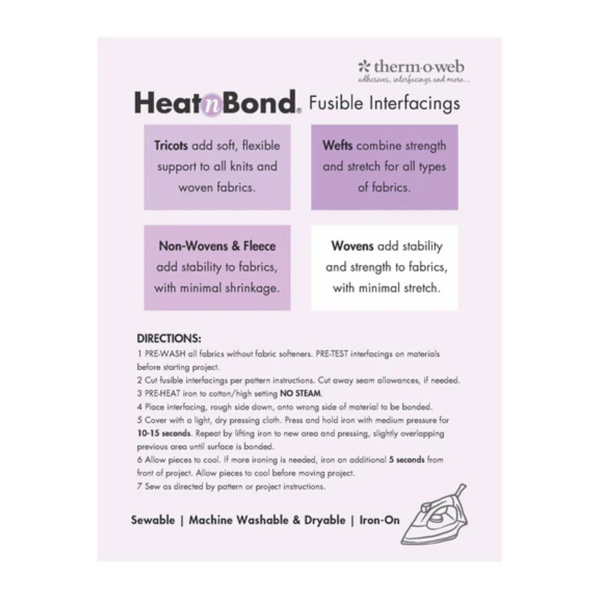 HeatnBond Non Woven Fusible Medium Weight White 20" x 1yd Pack (50cm x 90cm)