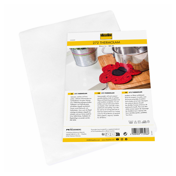 Thermolam Fleece Compressed: Sew-In: Pre-pack: 90cm x 1m: White