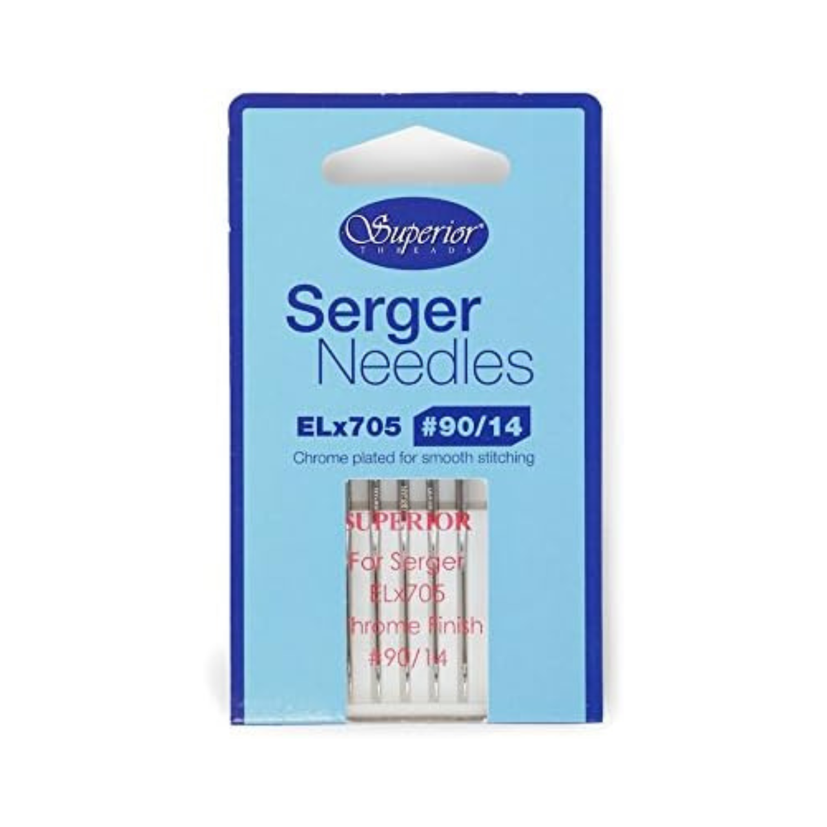 ELX90 90/14 ELx705 Superior Serger/Overlock (Chromium-plated) Needles Pack 5