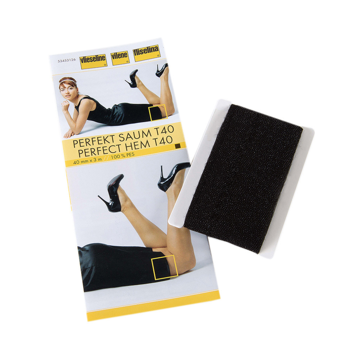 Vlieseline - Black Perfect Hem Elastic Adhesive Tape 40mm x 3m Pack