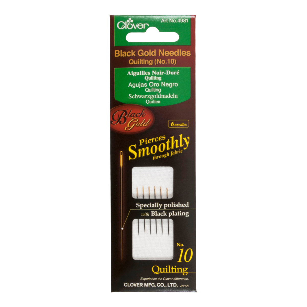 Hand Sewing Needles: Quilting: Black Gold: No.10