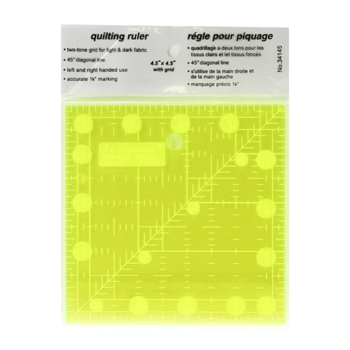 Le Summit Fluorescent Quilting Ruler "6"x"6"