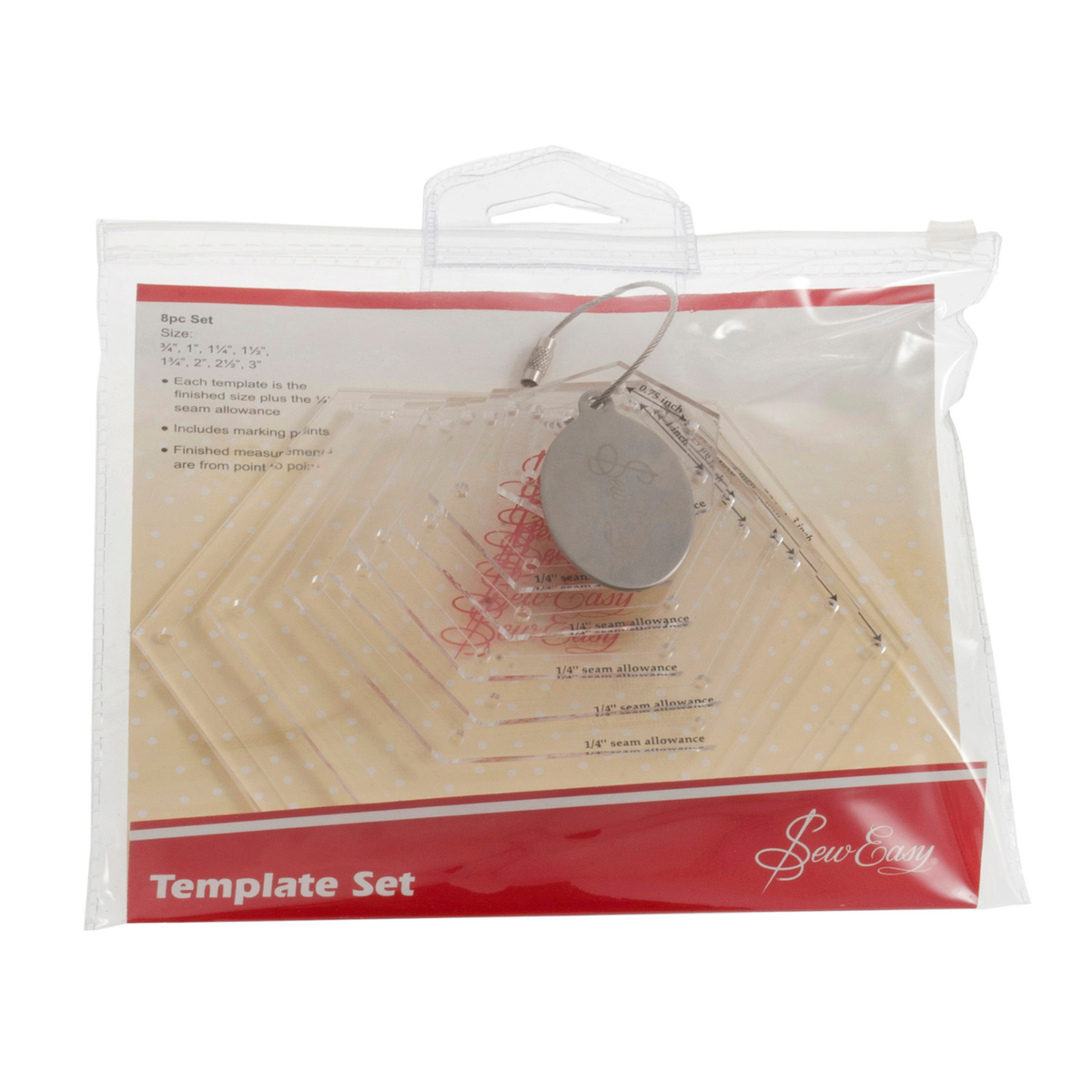 Sew Easy Template Set - Mini Hexagons - 8 Sizes  0.75 - 3in