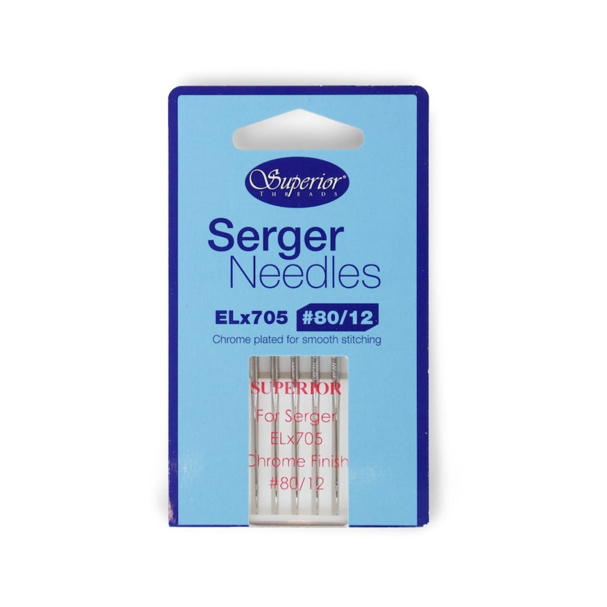 ELX80 80/12 ELx705 Superior Serger/Overlock (Chromium-plated) Needles Pack 5