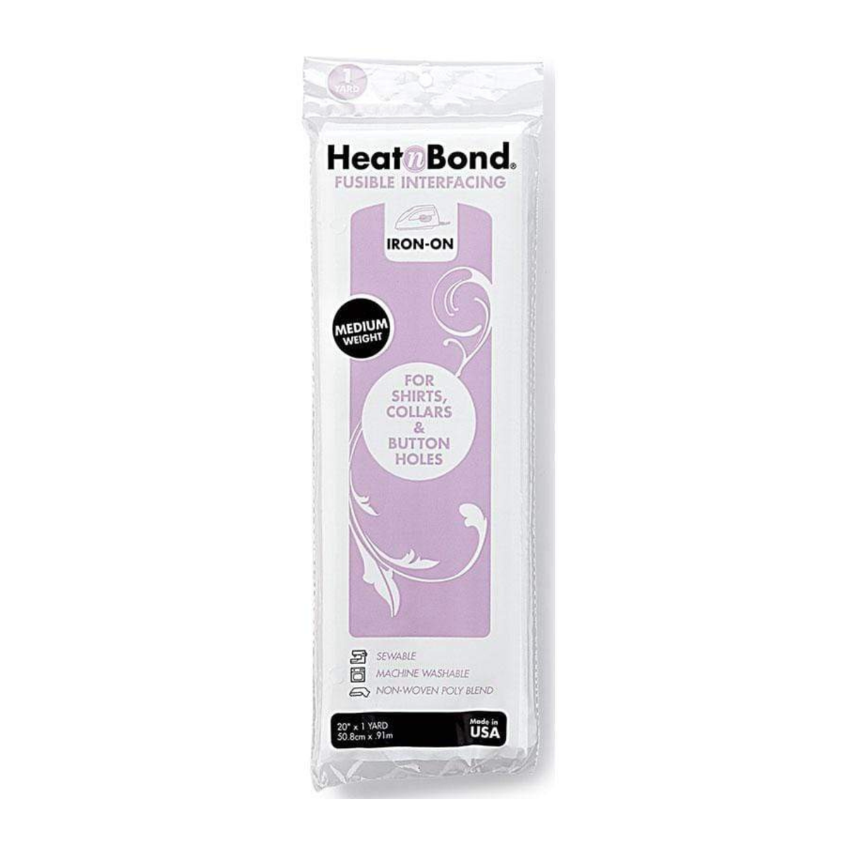 HeatnBond Non Woven Fusible Medium Weight White 20" x 1yd Pack (50cm x 90cm)