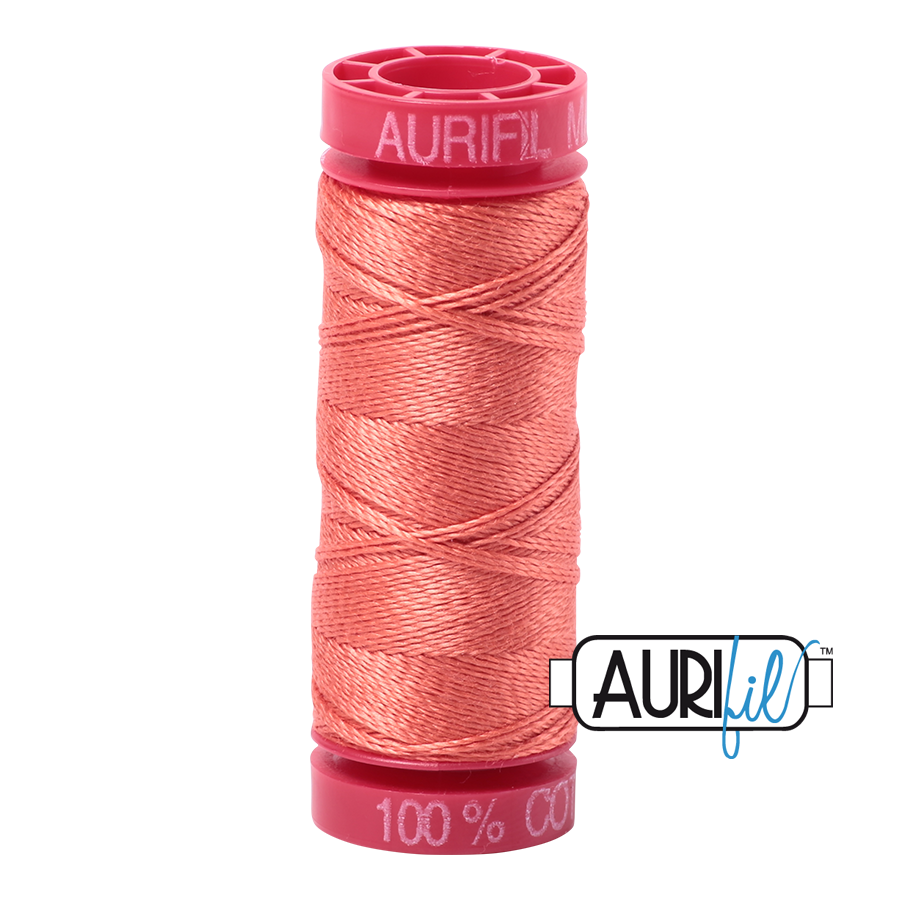 Aurifil 12 2225 Salmon Small Spool 50m
