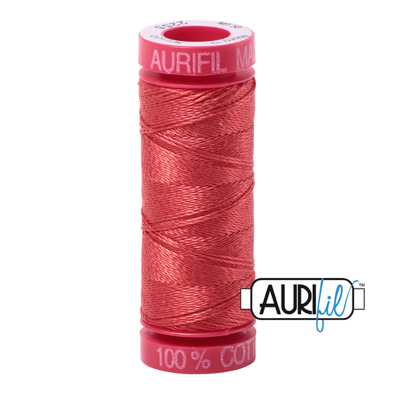 Aurifil 12 2255 Dark Red Orange Small Spool 50m