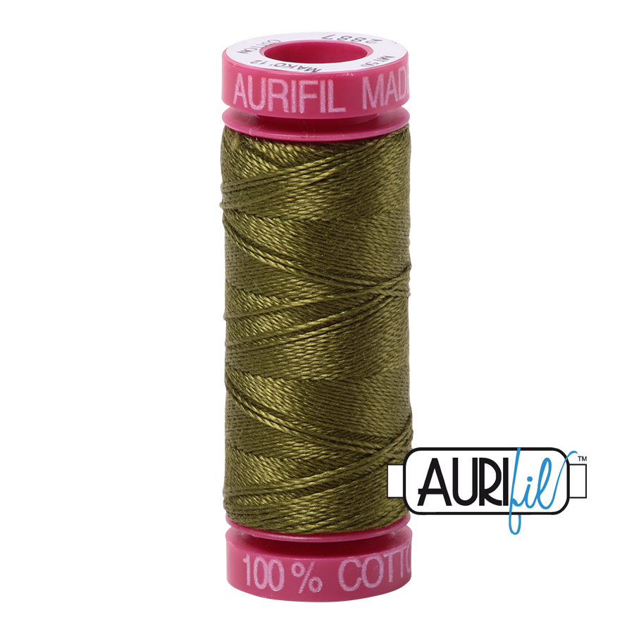 Aurifil 12 2887 Very Dark Olive Small Spool 50m