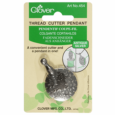 Clover Thread Cutter Pendant Antique Silver