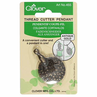 Clover Thread Cutter Pendant Antique Gold