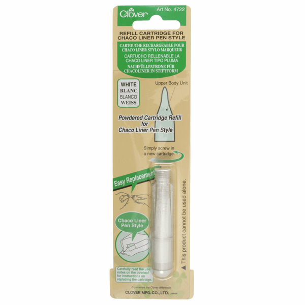 Clover Chaco Liner Chalk Marking Pen Refill Cartridge White