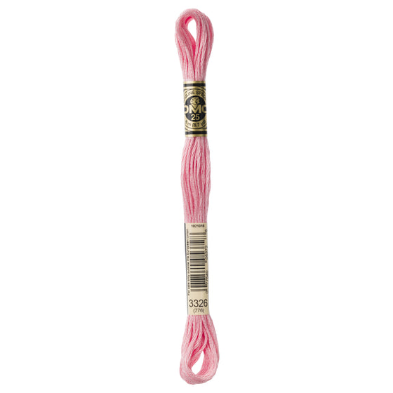 DMC Mouline 6 Strand Cotton 3326 Rose Light 8m Skein