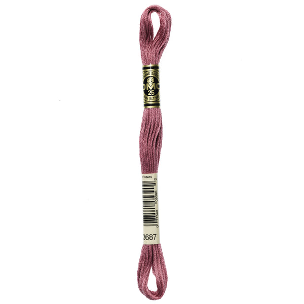 DMC Mouline 6 Strand Cotton 3687 Mauve 8m Skein
